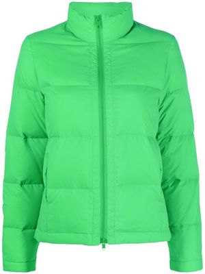 Yves Salomon logo-patch padded down jacket - Green