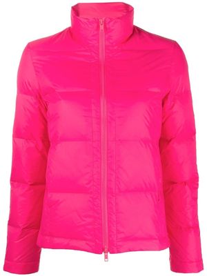 Yves Salomon logo-patch padded down jacket - Pink