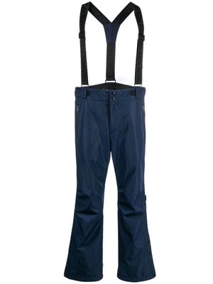Yves Salomon logo-strap straight-leg ski trousers - Blue