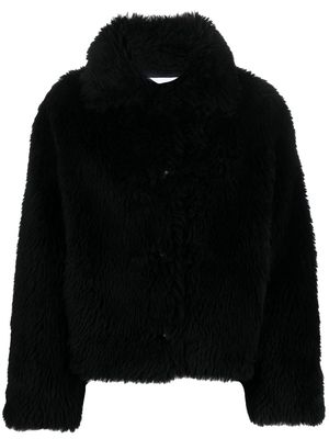 Yves Salomon long-haired woven wool jacket - Black