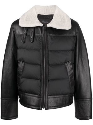 Yves Salomon padded-panel leather jacket - Black