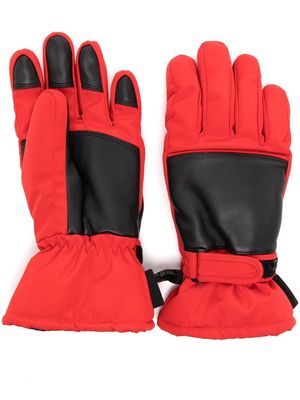 Yves Salomon panelled lambswool gloves - Red