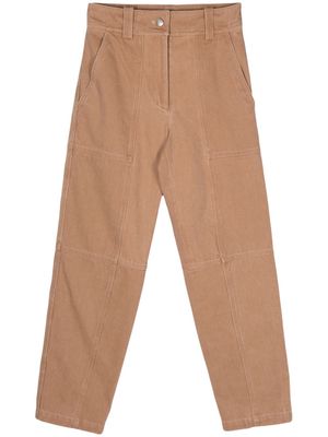 Yves Salomon panelled straight-leg jeans - Brown