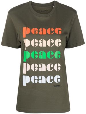 Yves Salomon peace-print organic cotton T-shirt - Green