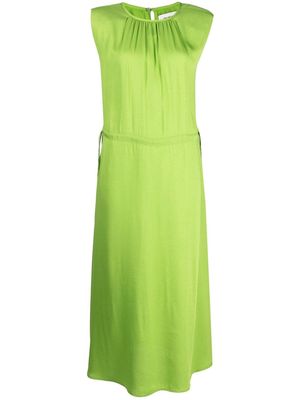 Yves Salomon pleat-detail mid-length dress - Green