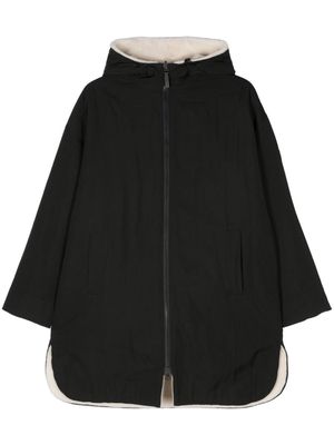 Yves Salomon reversible logo-patch shearling coat - Black