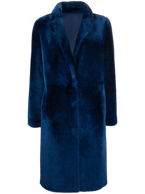 Yves Salomon reversible merino lambskin coat - Blue