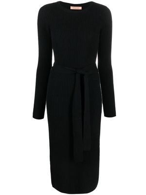 Yves Salomon ribbed-knit midi dress - Black