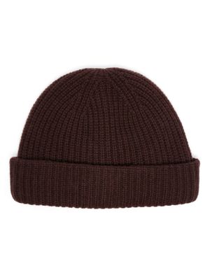 Yves Salomon ribbed wool-cashmere beanie - Brown