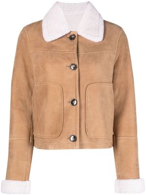 Yves Salomon shearling leather jacket - Brown