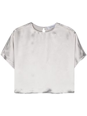 Yves Salomon short-sleeve satin blouse - Grey