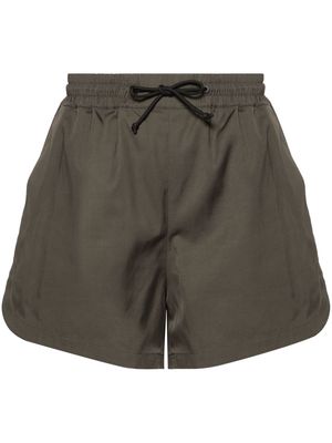 Yves Salomon side-slits twill shorts - Green