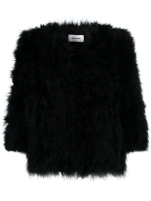 Yves Salomon single-breasted feather jacket - Black