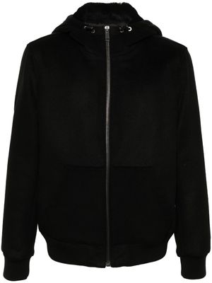Yves Salomon slouch-hood wool-blend jacket - Black