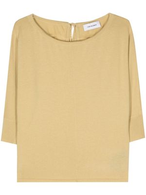 Yves Salomon tie-fastening wool knitted top - Yellow