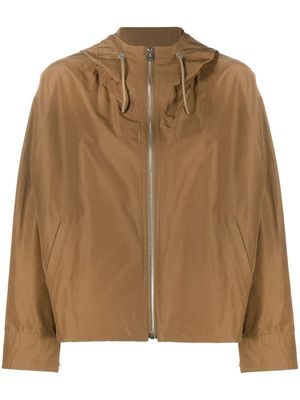 Yves Salomon zip-up hooded jacket - Brown