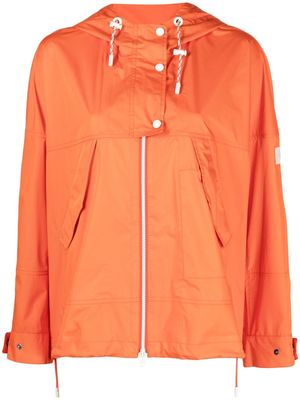 Yves Salomon zip-up hooded parka - Orange