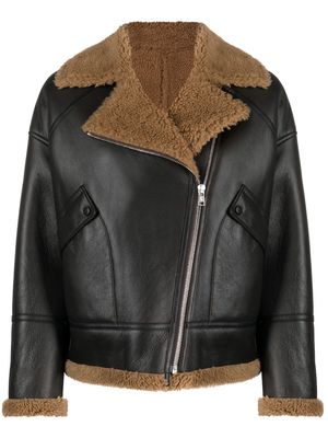 Yves Salomon zip-up leather jacket - Brown