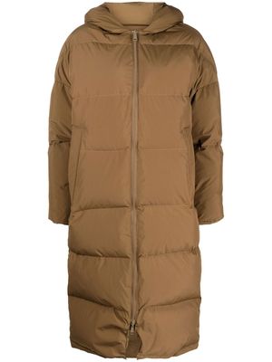 Yves Salomon zipped hooded coat - Brown