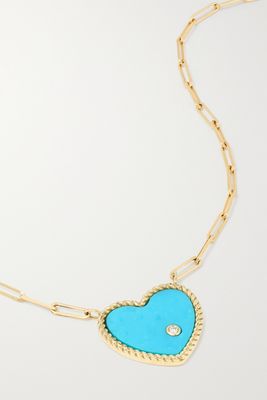 Yvonne Léon - 18-karat Gold, Turquoise And Diamond Necklace - Blue