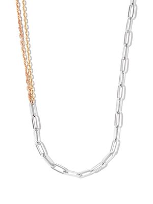 Yvonne Léon 18kt white, rose and yellow gold Collier Solitaire Boucle chain necklace