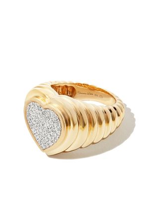YVONNE LÉON 9kt yellow gold Heart diamond signet ring