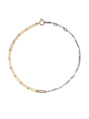 Yvonne Léon Solitaire 18kt yellow and white gold chain bracelet