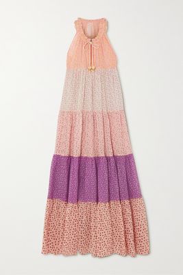 Yvonne S - Hippy Tiered Floral-print Cotton-voile Maxi Dress - Orange