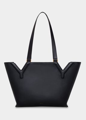 YY East-West Leather Tote Bag