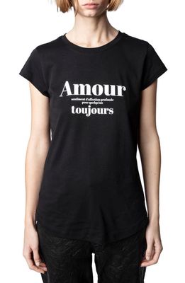 Zadig & Voltaire Amour Toujours Cotton Graphic Tee in Noir