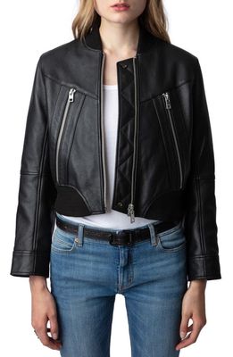 Zadig & Voltaire Bunta Reversible Leather Jacket in Noir
