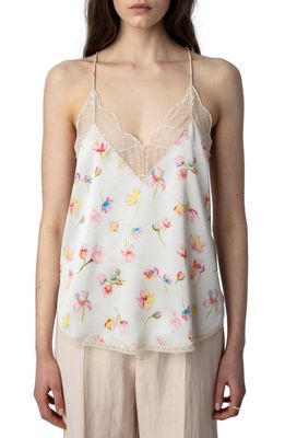 Zadig & Voltaire Christy Ripple Courtney Floral Camisole in Mastic