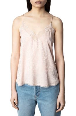 Zadig & Voltaire Christy Silk Leopard Jacquard Camisole in Poudre