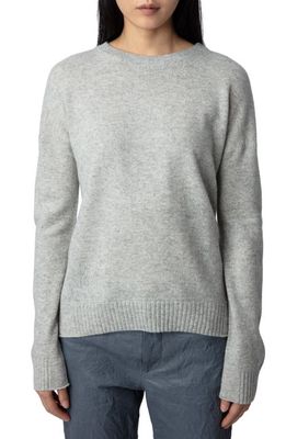 Zadig & Voltaire Cici Mock Neck Cashmere Sweater in Gris Chine Clair