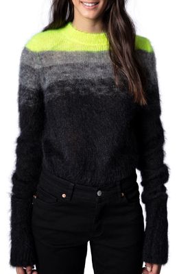 Zadig & Voltaire Georgia Colorblock Mohair & Wool Blend Sweater in Multi