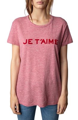 Zadig & Voltaire Je T'aime Graphic T-Shirt in Rose