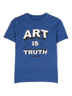 Zadig & Voltaire Kids Art Is Truth-print T-shirt - Blue