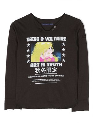 Zadig & Voltaire Kids Boxo Manga graphic-print T-Shirt - Black