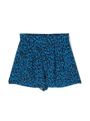 Zadig & Voltaire Kids elasticated-waistband leopard-print shorts - Blue