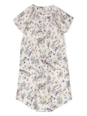 Zadig & Voltaire Kids floral-print twill dress - Neutrals