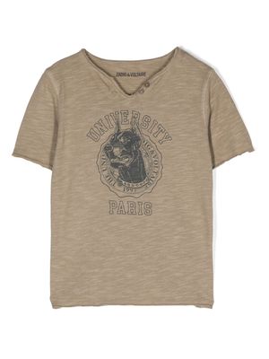 Zadig & Voltaire Kids graphic-print cotton T-shirt - Neutrals