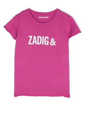 Zadig & Voltaire Kids graphic-print cotton T-shirt - Pink