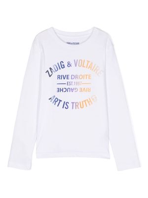 Zadig & Voltaire Kids Kita logo-print cotton T-shirt - White