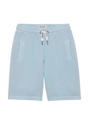 Zadig & Voltaire Kids Kurt cotton track shorts - Blue