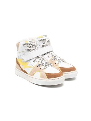 Zadig & Voltaire Kids logo-lace hi-top sneakers - White