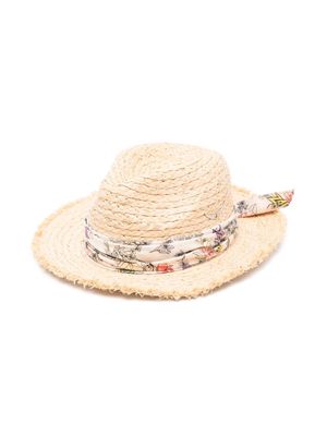 Zadig & Voltaire Kids logo-plaque sun hat - Neutrals