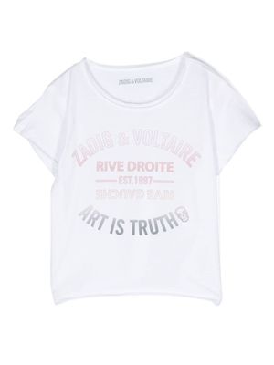 Zadig & Voltaire Kids logo-printed cotton T-shirt - White