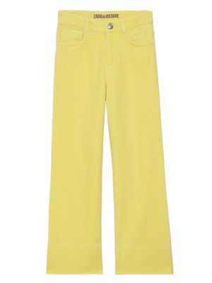 Zadig & Voltaire Kids Margaret wide-leg jeans - Yellow