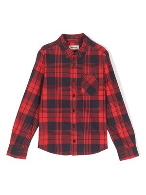 Zadig & Voltaire Kids Oyo plaid-check shirt - Red
