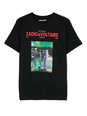 Zadig & Voltaire Kids photograph-print cotton T-shirt - Black